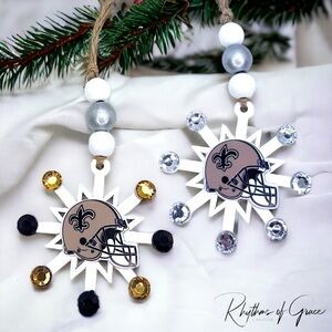Saintsational Holiday Cheer: Handmade New Orleans Saints Snowflake Ornament! NEW